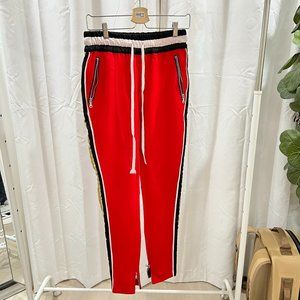 Lifted Anchor Los Angeles Red Nylon Drawstring Gold Black Stripes Amiri Pants